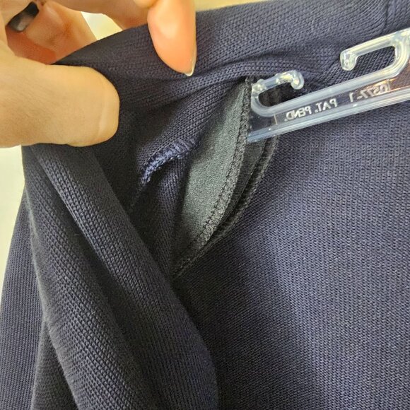 Ming Wang Navy Open-Front Cardigan 1X Aqua Accents Hook Closure Office Mature - Picture 4 of 12